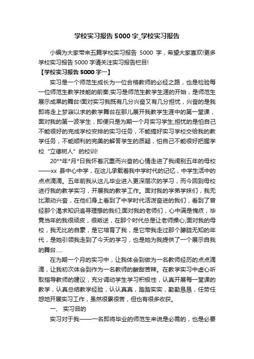 学校实习报告5000字_学校实习报告