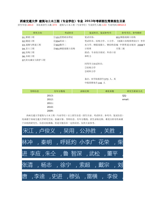 西南交通大学 建筑与土木工程