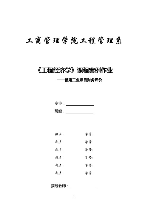 工程经济学案例分析之财务评价