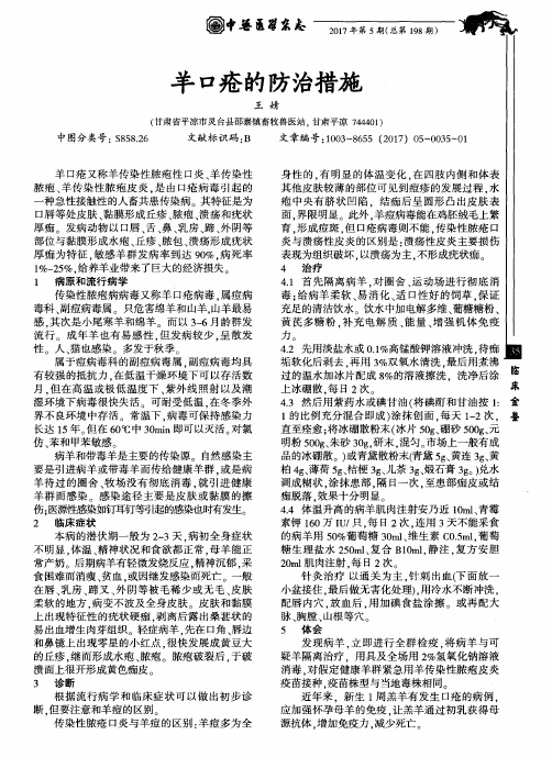 羊口疮的防治措施