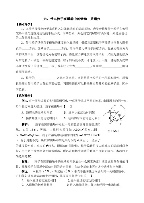 六、带电粒子在磁场中的运动 质谱仪.