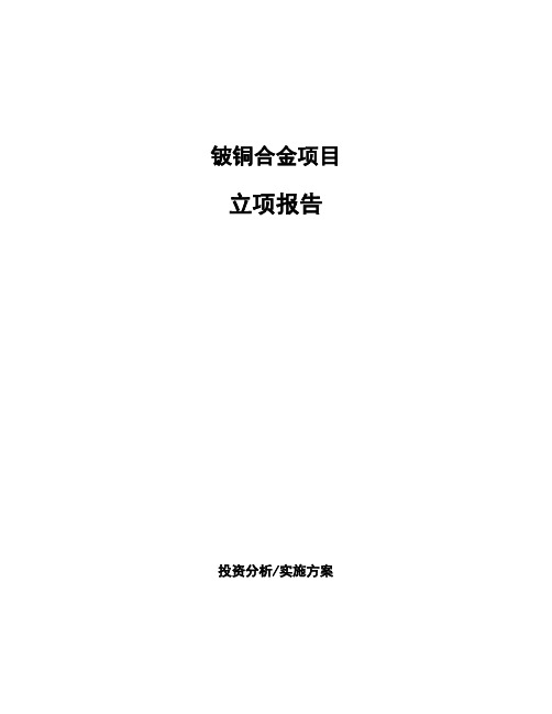 铍铜合金项目立项报告