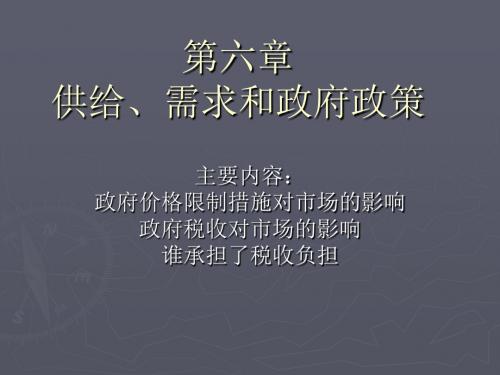 微观第六章  供给、需求与政府政策