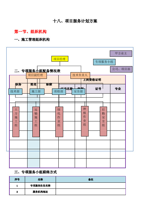 项目服务计划方案