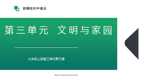 第三单元+文明与家园(单元复习课件)-2025学年九年级道德与法治上册高效课堂优质课件(统编版)