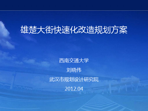 雄楚大道快速化改造规划方案汇报