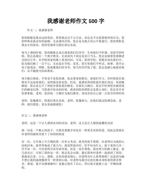 我感谢老师作文500字