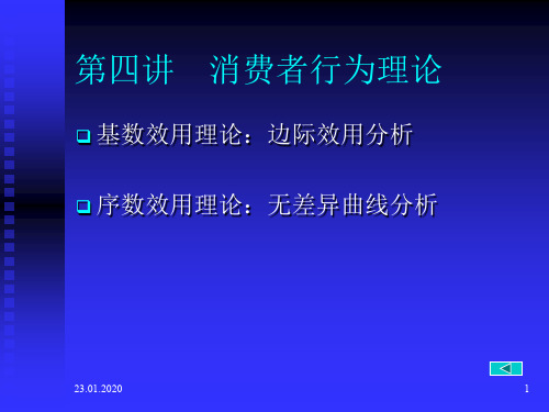 浙大微观经济学课件(史晋川、李建琴)第四讲-消费者行为理论