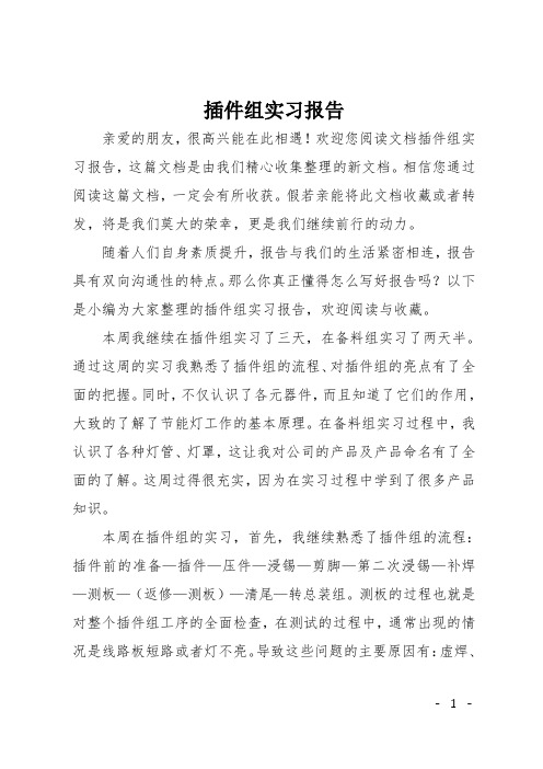 插件组实习报告