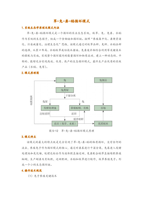 草-兔-粪-稻循环模式