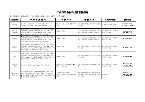 广州市设备材料送检取样指南