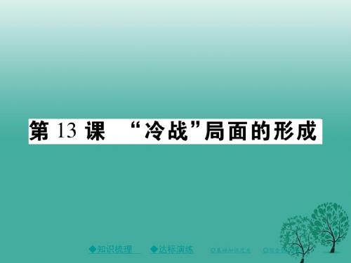 巴蜀英才2017年春九年级历史下册世界现代史第四学习主题第13课“冷战”局面的形成课件