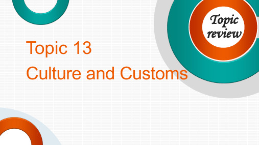 Topic 13 Culture and Customs(文化与习俗)-2023年中考英语话题复习