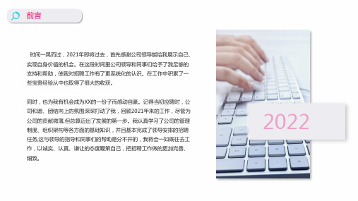 公司2021年招聘工作总结PPT课件