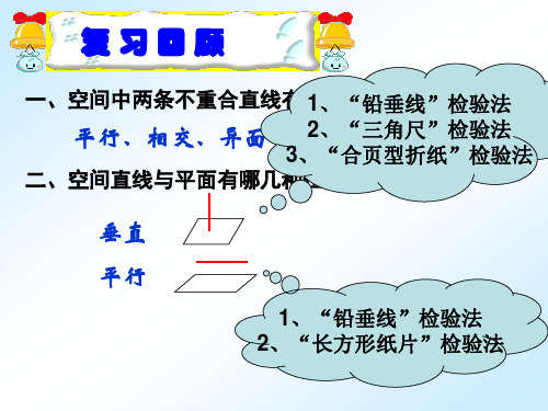 六年级下册 长方体中平面与平面的位置关系