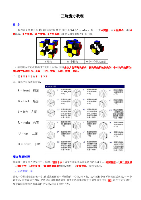 三阶魔方复原教程