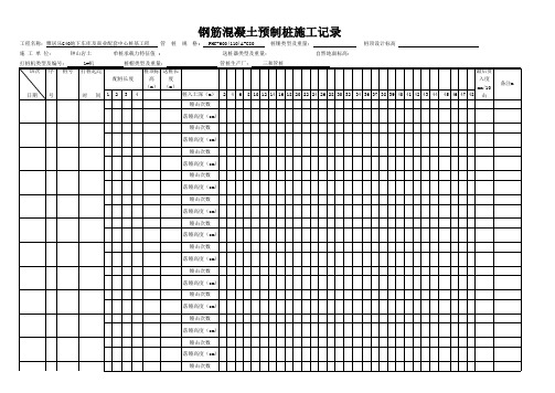 锤击桩施工记录表格楼