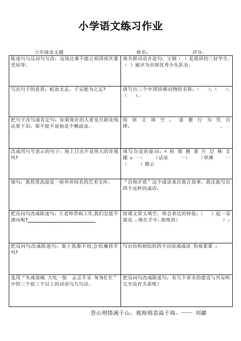 小学六年级语文拓展训练IV (46)