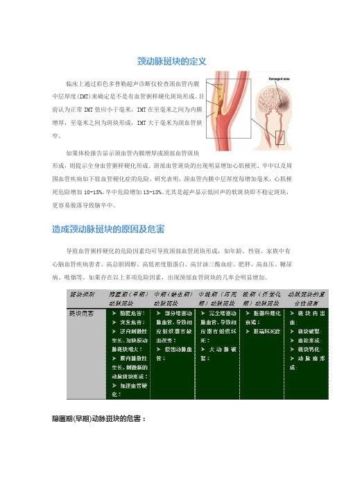 颈动脉斑块的定义