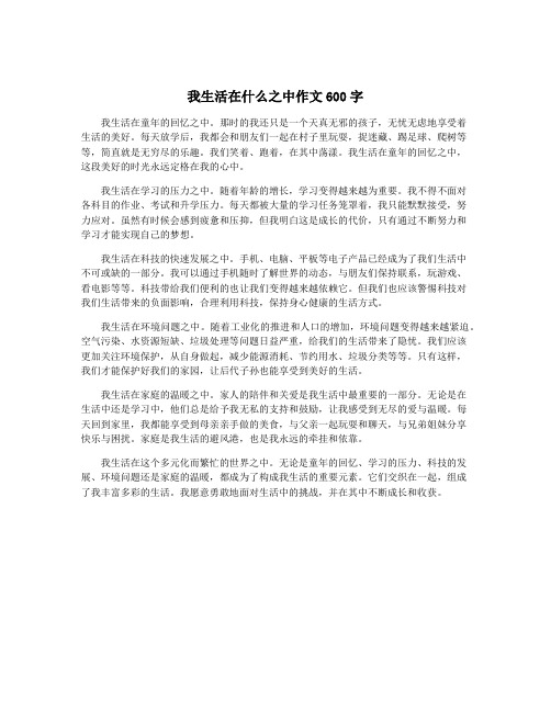 我生活在什么之中作文600字