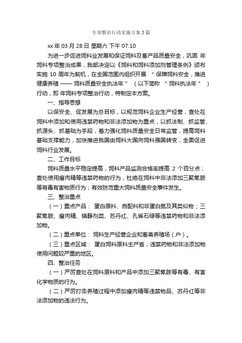 专项整治行动实施方案3篇_实施方案_