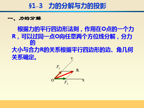 理论力学-力的分解与力的投影以及平面力系中的力矩