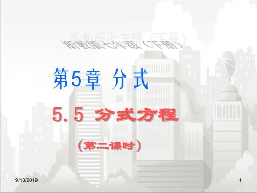 浙教版七年级初一数学下册 5.5 分式方程  (3)