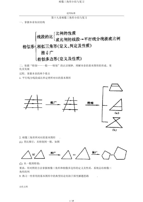 相似三角形小结与复习