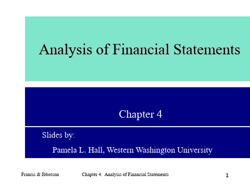 chapter04analysis of financial statements(国际投资,英文版