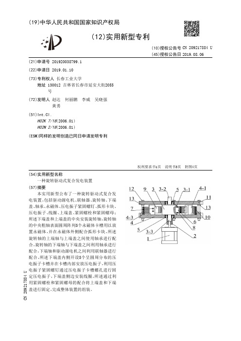 【CN209217884U】一种旋转驱动式复合发电装置【专利】