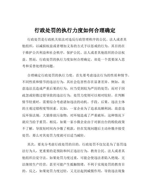 行政处罚的执行力度如何合理确定