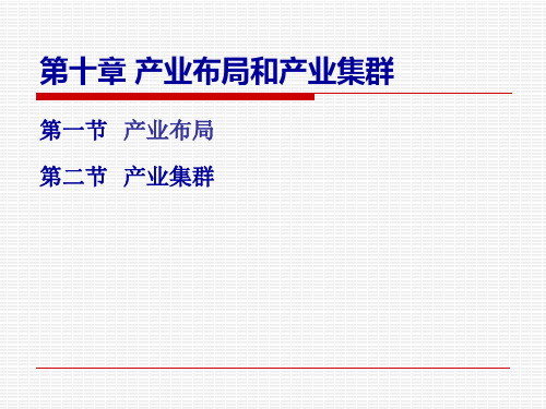 第十章产业布局和产业集群