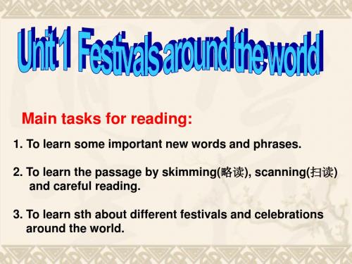 Book 3 Unit 1 Festivals around the world