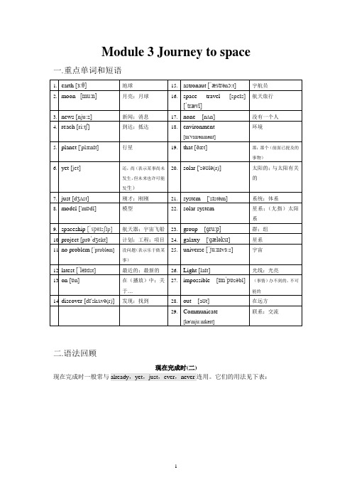 1外研社八年级英语下册Moudule3重点知识、语法练习(有答案)