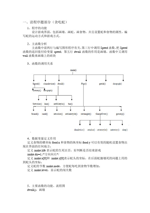 贪吃蛇游戏 C程序 报告