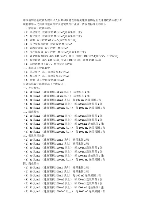 中国装饰协会收费