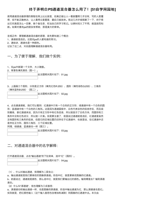 终于弄明白PS通道混合器怎么用了！[51自学网园地]