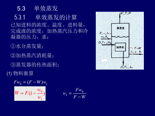 化工原理  单效蒸发