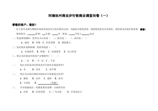 商业步行街市场调查报告