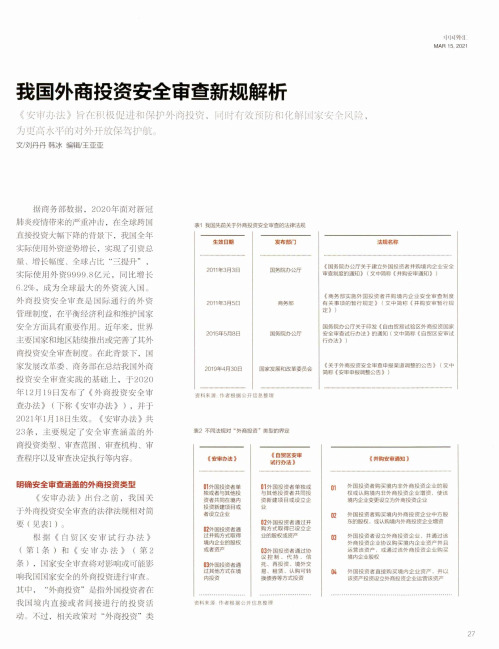 我国外商投资安全审查新规解析