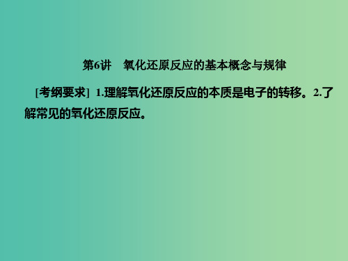 2019届高考历史一轮复习 第6讲 氧化还原反应的基本概念与规律课件 新人教版