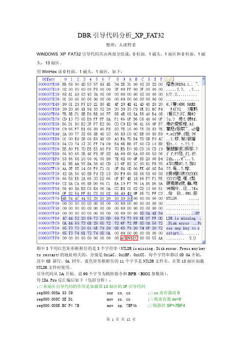 DBR引导代码分析_XP_FAT32