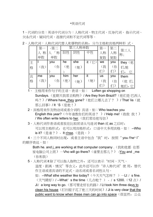 (完整版)英语代词分类