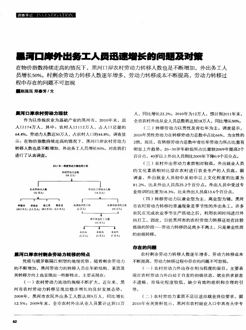 黑河口岸外出务工人员迅速增长的问题及对策