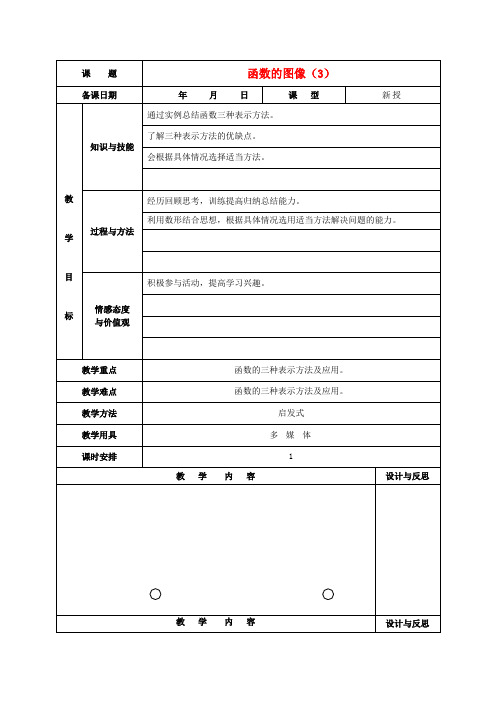 人教初中数学八下 19.1.2 函数的图象教案3 【经典教学设计合编】