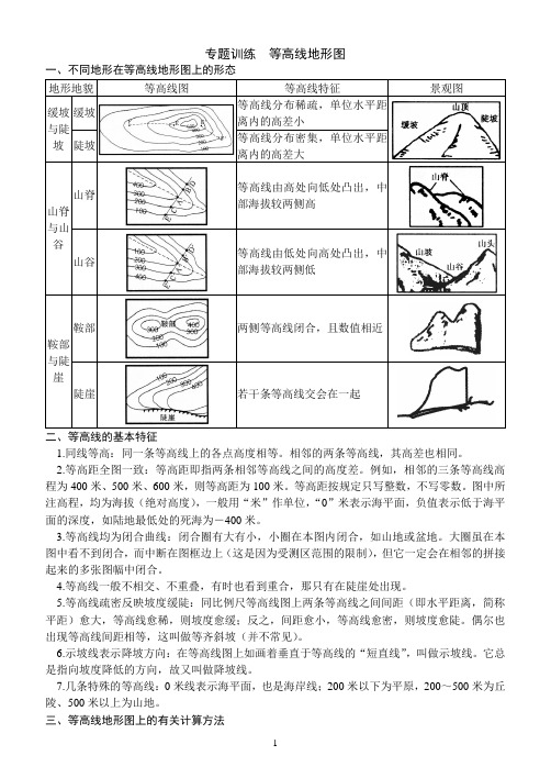 专题训练__等高线地形图原稿