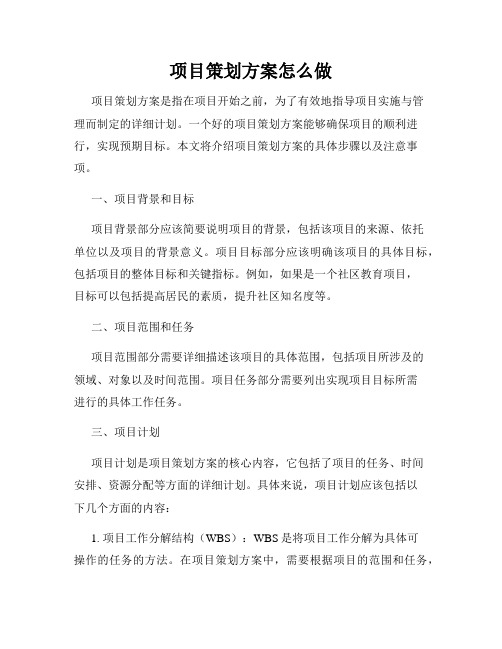 项目策划方案怎么做