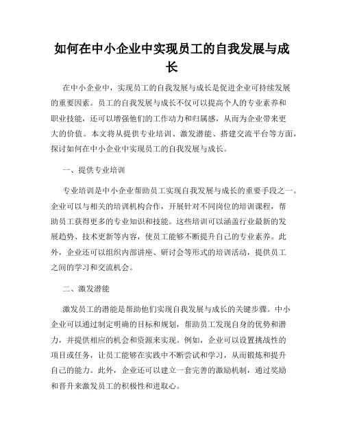 如何在中小企业中实现员工的自我发展与成长