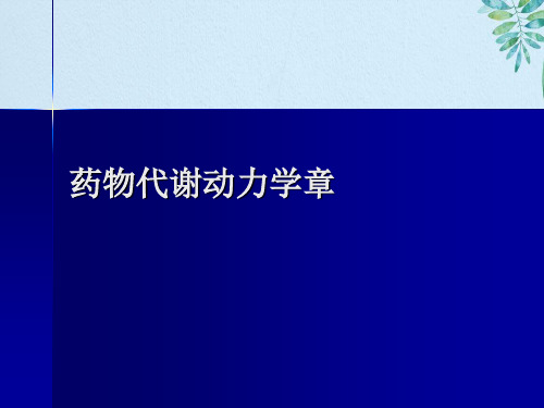 药物代谢动力学章