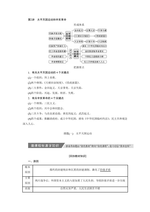 高考历史一轮复习讲义:必修一第三单元第2讲 太平天国运动和辛亥革命